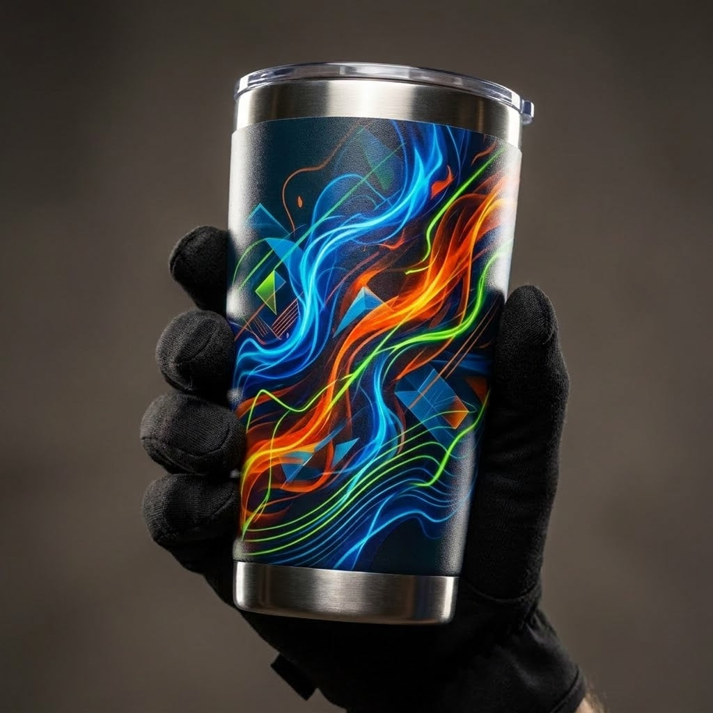 Dynamic Energy Motion Abstract Tumblers for Active Lifestyles